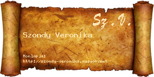 Szondy Veronika névjegykártya